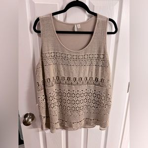 Cato beige top with lace front